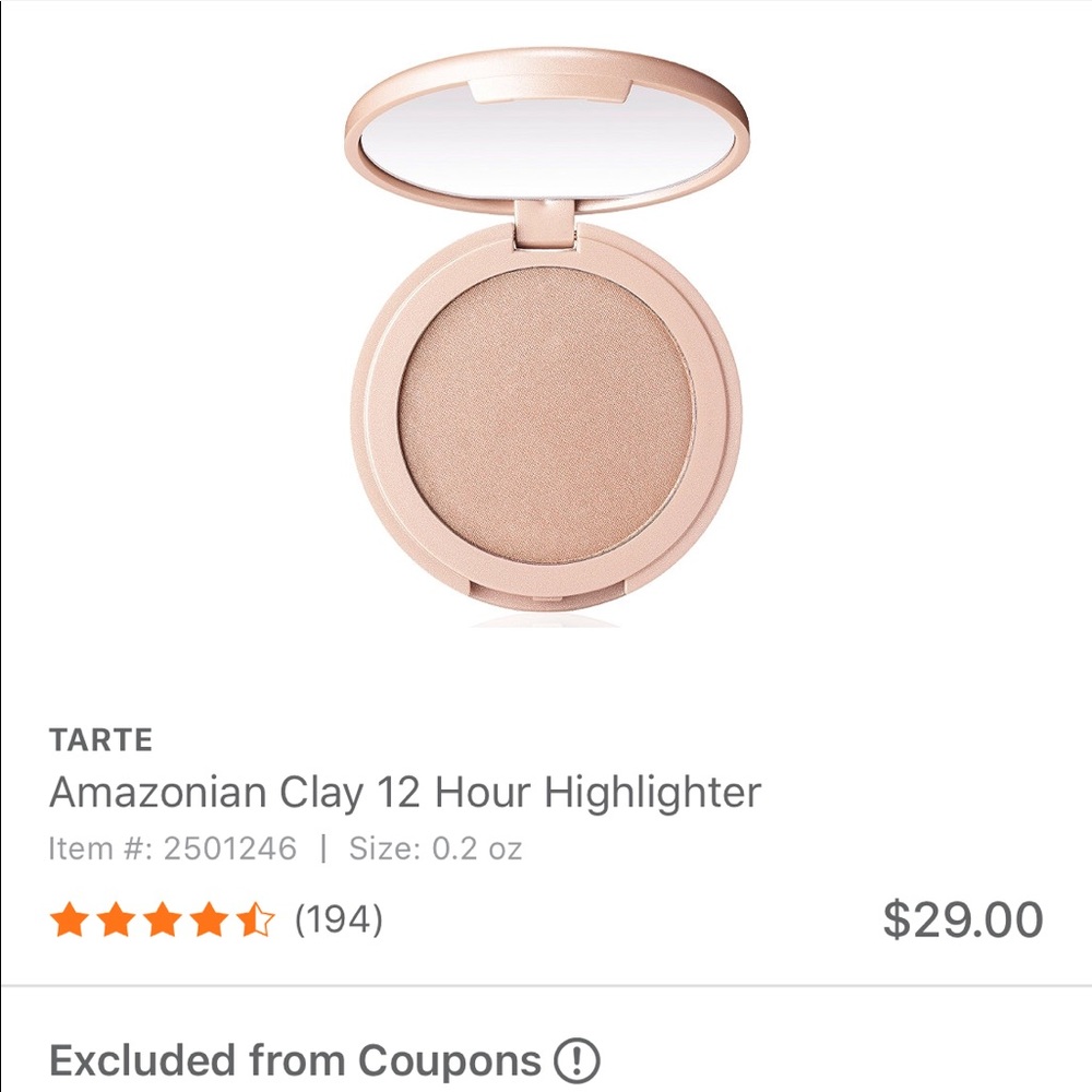 Tarte Amazonian clay highlighter in sparkler